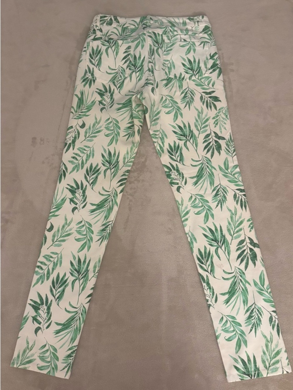 J. McLaughlin Lexi Beaumont Leaf White Green Palm Size 6 - Picture 2 of 7